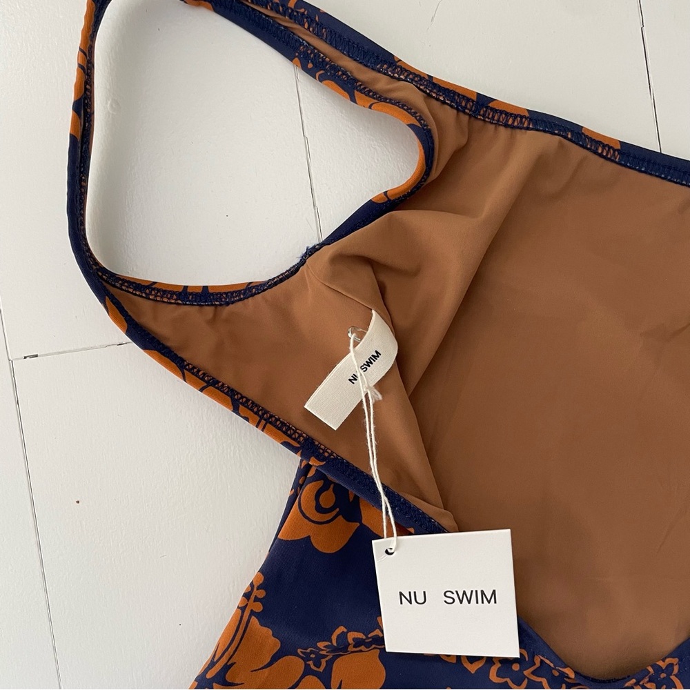 NU SWIM Navy & Rust Floral One-Piece Swimsuit - Picture 4 of 8